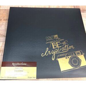 NIP Recollections 12 x 12 Scrapbook Black Gold Camara Theme